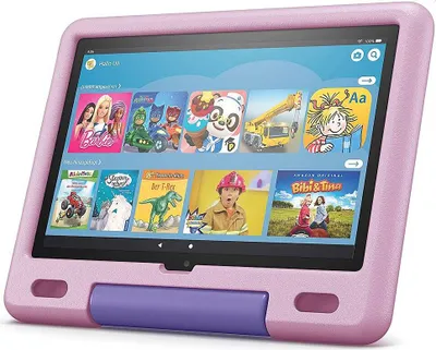 Produktbild von Amazon Fire HD 10 Kids Tablet 2021, 25,6 cm (10,1 Zoll) Full HD Display (1080p), 32 GB Speicher, kindgerechte Hülle in Lavendelfarben