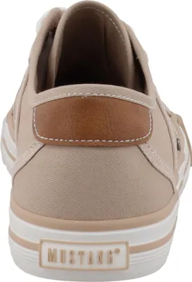 Produktbild von Mustang Damen Sneaker Ziernähte Unifarben Schnürung 26M0242007, Größe:38 EU, Farbe:Beige