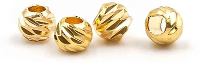 Produktbild von Vintageparts Zwischenperlen Messing 18k Goldbeschichtung facettiert Rondell 3 mm für Armbänder, 4 Stück