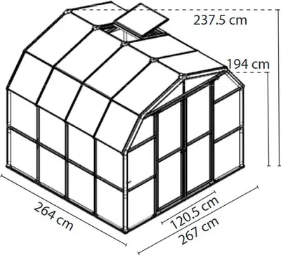 Produktbild von 6,8 m² grünes gartengewächshaus Palram 702492