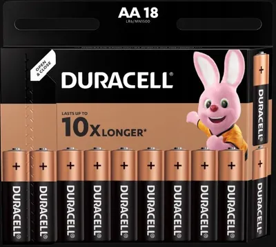 Image de Duracell BATTERIES DURACELL AA LR6 18 PCE