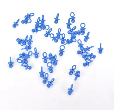 Produktbild von 48 Schnuller 2,8x1,5cm Streudeko Taufe Geburt Baby Deko Tischdeko, Farbe:hellblau