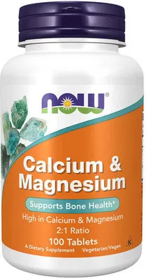 Produktbild von Calcium & Magnesium 100 Tabletten Now Foods