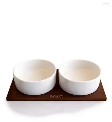 Produktbild von Servierschälchen mit Holztablett, 13 cm, 2-teilig, 30 x 15 cm