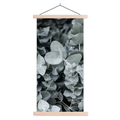 Produktbild von MuchoWow® Textilposter Natur - Pflanzen - Eukalyptus - Blätter 60x120 cm mit holzfarbenen Rahmen - Holz