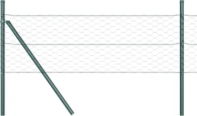 Image de vidaXL Fixation pour clôture hexagonale, 50 x 1,4 m, couleur verte, en filet