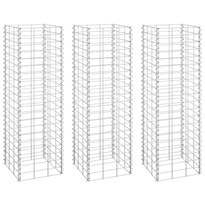 Obrázek produktu pro Maison Exclusive - Gabionové vyvýšené záhony, 3 ks, 30 x 30 x 100 cm, železo