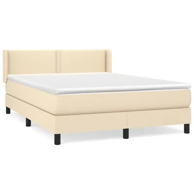 Produktbild von vidaXL Boxspringbett mit Matratze Creme 140x200 cm Stoff