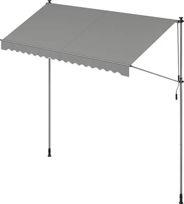 Productafbeelding van Markies met handbediening - Zonweringmarkies - Uitschuifbare buitenmarkies - Aluminiumlegering - 350 cm x 120 cm - Grijs