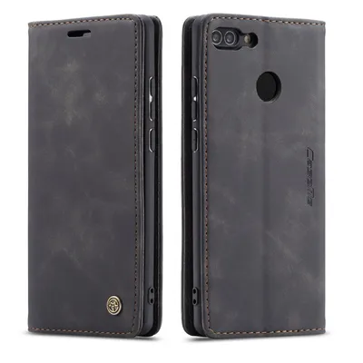 Produktbild von Huawei P Smart Hülle, Retro Kunstledertasche, Kartenfächer, Standfunktion Schutzhülle für Huawei P Smart Schwarz