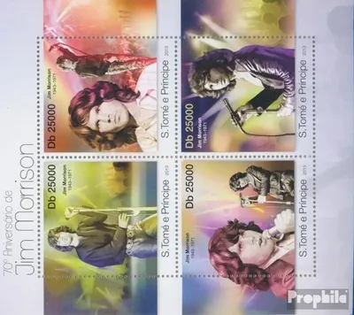 Produktbild von Briefmarken Sao Tome e Principe 2013 Mi 4991-4994 Kleinbogen (kompl. Ausgabe) postfrisch Jim Morrison