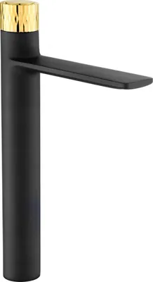 Produktbild von Mexen Zero+ hohe Waschtischarmatur, Schwarz/Gold - 71610-75