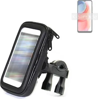 Produktbild von K-S-Trade Fahrrad-Halterung kompatibel mit Motorola Moto G Play (2021) Handy-Halterung Halter Lenkstange Fahrradhalterung Motorrad Bike Mount