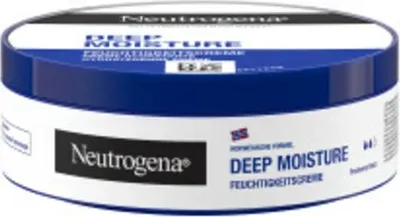 A Neutrogena Deep Moisture cream jar.