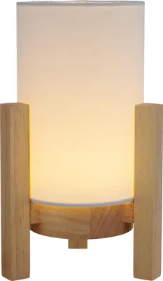 Produktbild von Näve Leuchten LED Tischleuchte MADITA mit LED Platine dimmbar LED Tischleuchte MADITA mit LED Platine dimmbar Tischleuchten - Akkutischleuchte "MADITA" H: 25cm weiß/natur, Tischlampe im Scandi Style, aus Holz und Textil in weiß, 25 cm hoch, Ø 16,2 cm, inkl. LED – dimmbar – Akkubetrieb – Akku- und Netzbetrieb – Berührungssensor – USB Typ C