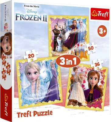 Image de Trefl, TR34847 Puzzle, Le pouvoir d'Anna et Elsa, de 20 à 50 pièces, 3 ensembles, Disney Frozen 2, pour les enfants à partir de 3 ans