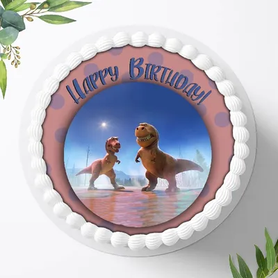 Produktbild von Für die Geburtstags Torte ein Tortenaufleger, Zuckerbild mit dem Motiv: Dinosaurier , Dino, Essbares Foto für Torten, Fondant, Ø 20cm, 0415c