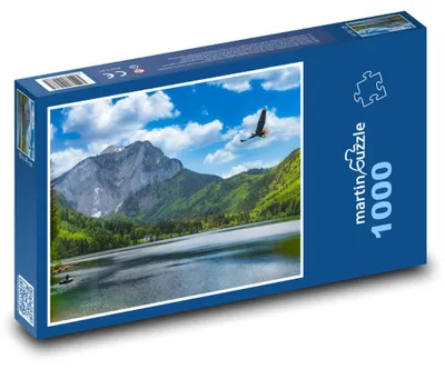 Produktbild von Puzzle 1000 Flug über Bergsee - martinpuzzle