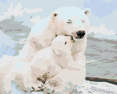 Produktbild von Diamondi - Diamond painting - EISBÄRCHEN, 40X50 cm, mit Keilrahmen (bereits gespannt)