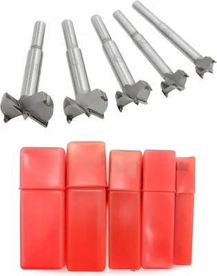 Forstnerbohrer für Holzverarbeitung 15-35mm - 5 Stück HSS Flügelbohrer für Präzision, Scharniere und Holzverarbeitung