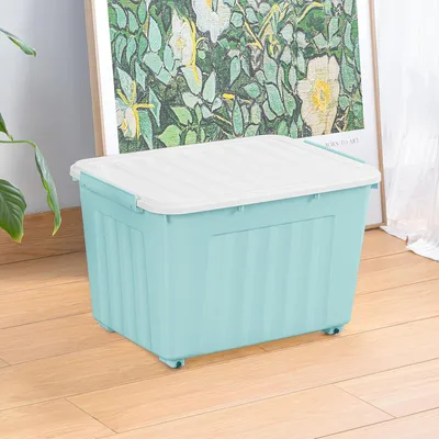Obrázek produktu pro Praktické úložné boxy s víkem o objemu 55 l pro domácnost a kancelář, sada 3 kusů