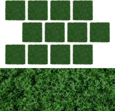Produktbild von Set mit 12 künstlichen Moswandpaneelen für Garten und Haus