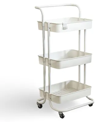 Image de Chariot de service avec roulettes 42x37x90cm Chariot de bricolage Étagère Chariot Cuisine Salle de bain Métal