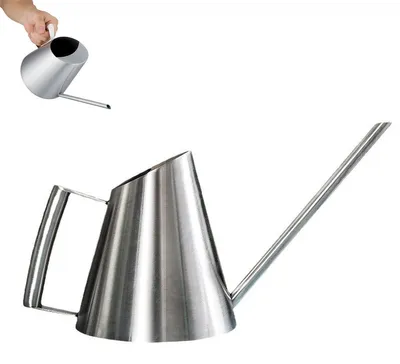 Produktbild von Edelstahl Gießkanne 1500 ml – Metall Gießkanne mit langem Auslauf & Sprinkler, für Topfpflanzen & Blumen, Bewässerung Indoor & Outdoor