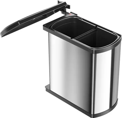 Immagine prodotto di Cestino Hailo 3416101 MF Swing bs Duo 16 litri acciaio inox nero