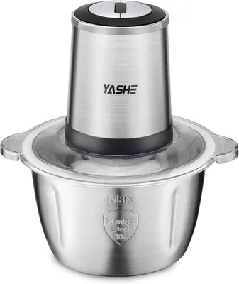 Immagine prodotto di Tritatutto elettrico da 500 W, robot da cucina con ciotola in acciaio inossidabile da 1,8 L