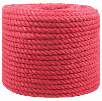 Zdjęcie produktu dla Sznur jutowy vidaXL, 14 mm, czerwony, 100% naturalna juta