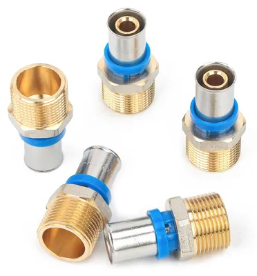 Pressfitting 3/4" AG für 16 mm Rohr, 5 Stück, Messing