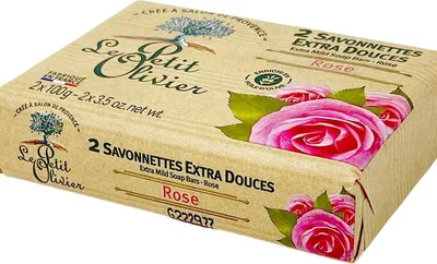 Produktbild von Le Petit Olivier extra feine Seife Rose 2x100g