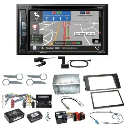 Produktbild von Pioneer AVIC-Z730DAB Navigation Bluetooth CD Einbauset für Audi A6 4B Facelift