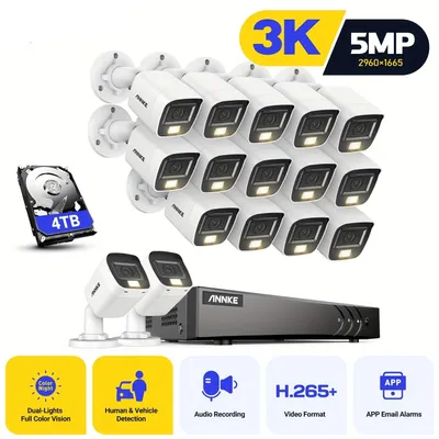 Image de Caméra de surveillance - Surveillance par caméra - Caméra de sécurité - Caméra extérieure - Résolution 3K HD 5MP