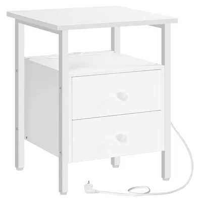 Image de Table de nuit avec chargeur et 2 tiroirs