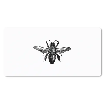 Produktbild von MuchoWow® Mauspad Mousepad Biene - Insekt - Vintage - Schwarz und weiß 60x30 cm - Mousepads - Maus Mat - Pad - Mausunterlage - Nachhaltig