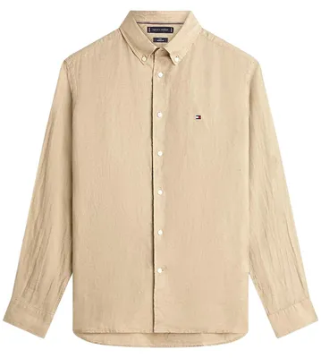 Produktbild von Tommy Hilfiger Big & Tall Leinenhemd beige Button-Down-Kragen