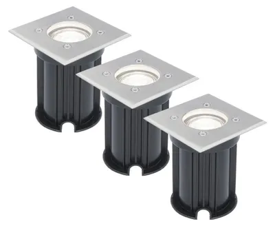 Produktbild von hoftronic LED Bodeneinbaustrahler 3x4W 345lm 6500K Edelstahl IP65 Eckig