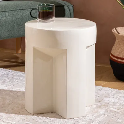 Produktbild von Eazy Living Totem Beistelltisch Ø 34 cm Anaëlle Elfenbein