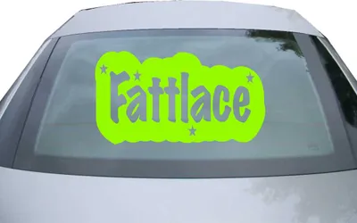 Produktbild von Indigos UG - Aufkleber Heckscheibe & Motorklappe DE2448 - neongrün - 600x329 mm - Fatlace - Auto Scheiben Fenster Heckklappe Tuning Racing JDM - Die cut