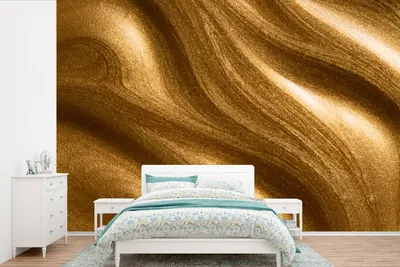Produktbild von MuchoWow® Fototapete für Wohnzimmer oder Schlafzimmer Wandtapete Vinyl Motivtapete Goldene Farbe - 390x260 cm - Papiertapete