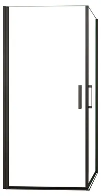 Produktbild von Duschspa Eckeinstieg 90x80cm H.200cm Schwarz Duschkabine 8mm NANO ESG-Glas Schwingtür Drehtür eckdusche Duschabtrennung