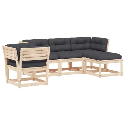 Produktbild von vidaXL 5-tlg. Garten-Lounge-Set mit Kissen Massivholz Kiefer