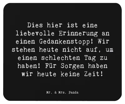 Produktbild von Mr. & Mrs. Panda Mauspad Spruch Freude Erleben - Schwarz - Geschenk, liebevolle Erinnerung, Mouse Pad, Glück, laptop, Zitat, Gedankenstopp, Motivation, Mousepad, Lächeln