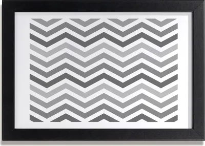 Produktbild von Bild 30x20 MDF-Rahmen, Wandkunst grau Zickzacks