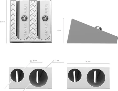 Produktbild von Spitzer Doppelloch Metall silber 1 Stück