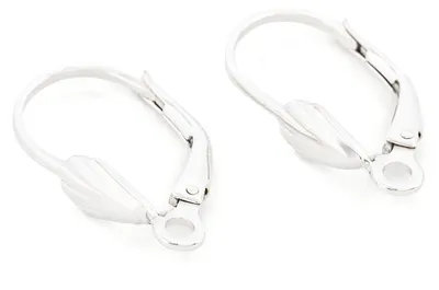 Produktbild von Vintageparts Brisuren 925 Sterling Silber Lilien-Motiv Klappverschluss 19x11mm, 2 Stück