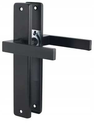 Produktbild von QRS - KWADRO Türbeschlag, Türgriff für Zimmertüren Türklinken Schwarz Matt ohne Schlüsselloch Klinken Innentüren Eckig Drückergarnitur aus Stahl & Aluminium