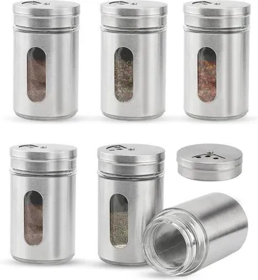 Produktbild von Gläserne Gewürzdosen 8x5cm mit Streuer für Küche und Grill